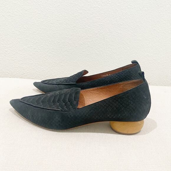 Jeffrey Campbell Viona Black Patterned Pointed Toe Heeled Shoes size 8 - Picture 1 of 10